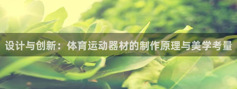 雷鸟体育ios官网入口：设计与创新：体育运动器材的制作原理与美学考量